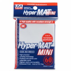 KMC Card Barrier Hyper Mat Mini Yu-Gi-Oh Size Sleeves - Hyper Matte White Case [30 packs]