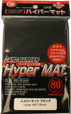 KMC Card Barrier Mat Series Standard Size Sleeves - Hyper Matte Black [5 packs]