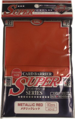 KMC Card Barrier Super Series Standard Size Sleeves - Metallic Red Case [30 packs]
