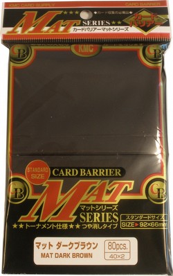 KMC Card Barrier Mat Series Standard Size Sleeves - Matte Dark Brown [10 packs]