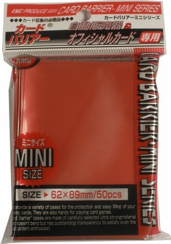 KMC Card Barrier Mini Series Yu-Gi-Oh Size Sleeves - Metallic Red Case [30 packs]