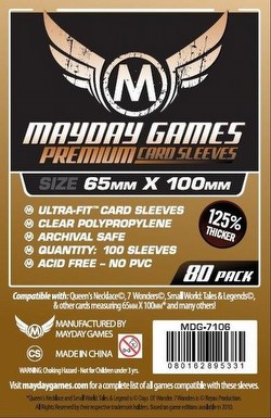 Mayday 7 Wonders Magnum Ultra-Fit Premium Board Game Sleeves Case [100 Packs/65mm x 100mm]