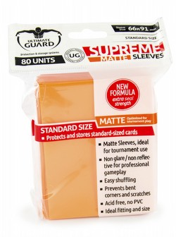 Ultimate Guard Supreme Standard Size Matte Orange Sleeves Box [10 packs]