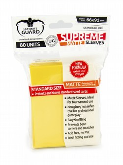 Ultimate Guard Supreme Standard Size Matte Yellow Sleeves Box [10 packs]