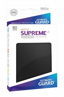 Ultimate Guard Supreme UX Standard Size Matte Black Sleeves Box [10 packs]