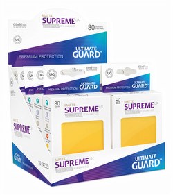 Ultimate Guard Supreme UX Standard Size Matte Yellow Sleeves Case [5 boxes/50 packs]