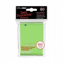 Ultra Pro Small Size Deck Protectors Box - Lime Green [10 packs/62mm x 89mm] (New Hologrm Location)