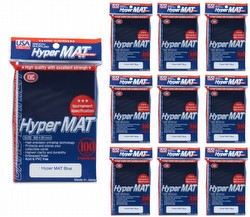 KMC Hyper Matte USA 100 ct. Standard Size Sleeves - Blue [10 packs]