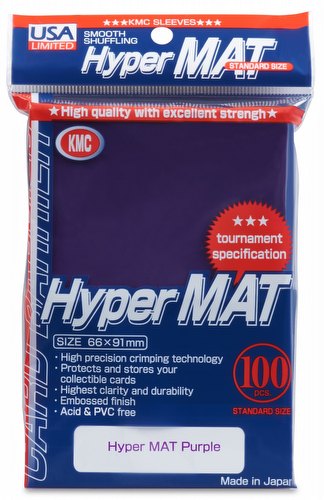 KMC Hyper Matte USA 100 ct. Standard Size Sleeves - Purple Pack