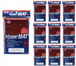 KMC Hyper Matte USA 100 ct. Standard Size Sleeves - Red [10 packs]