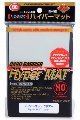 KMC Card Barrier Mat Series Standard Size Sleeves - New Hyper Matte Clear Case [30 packs]