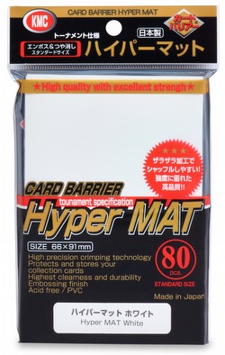 KMC Card Barrier Mat Series Standard Size Sleeves - New Hyper Matte White Case [30 packs]