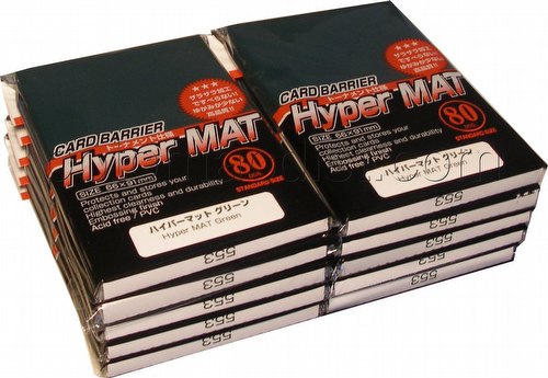 KMC Card Barrier Mat Series Standard Size Sleeves - Hyper Matte Green [10 packs]