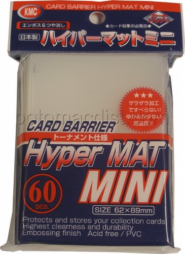 KMC Card Barrier Hyper Mat Mini Yu-Gi-Oh Size Sleeves - Hyper Matte Clear [10 packs]