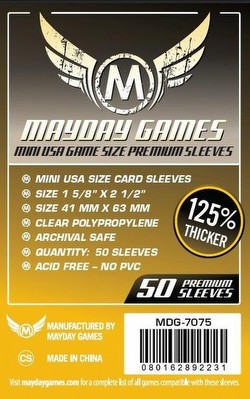 Mayday Mini USA American Premium Board Game Sleeves Case [100 Packs/41mm x 63mm]