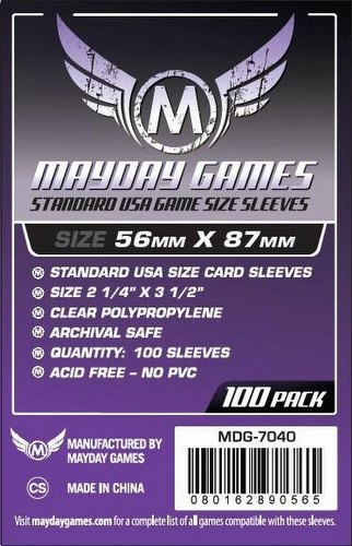Mayday Standard USA American Board Game Sleeves Pack [56mm x 87mm]
