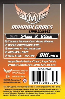 Mayday Yucatan Narrow Board Game Sleeves Pack [54mm x 80mm]