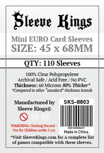 Sleeve Kings Mini Euro European Board Game Sleeves Pack [45mm x 68mm]