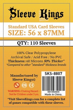 Sleeve Kings Standard USA American Board Game Sleeves [56mm x 87mm/10 packs]