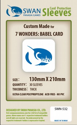 Swan Panasia 7 Wonders: Babel Card Premium Board Game Sleeves Pack [130mm x 210mm]