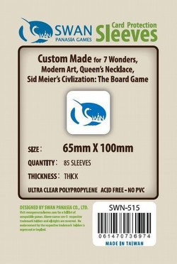 Swan Panasia 7 Wonders Premium Board Game Sleeves Pack [65mm x 100mm]