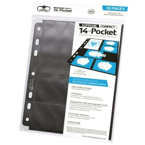 Ultimate Guard: Compact 14-Pocket Standard Size & Mini American Black Pages Pack [10 pages]