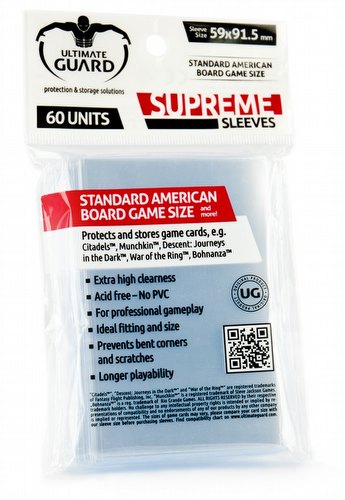 Ultimate Guard Supreme Standard American Board Game Sleeves Case [120 packs]