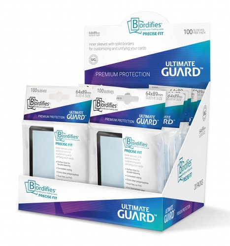Ultimate Guard Standard Size Precise-Fit Bordifies Black Sleeves Case [5 boxes/100 packs]