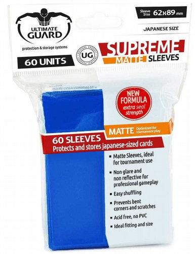 Ultimate Guard Supreme Yu-Gi-Oh/Japanese Size Matte Blue Sleeves Pack