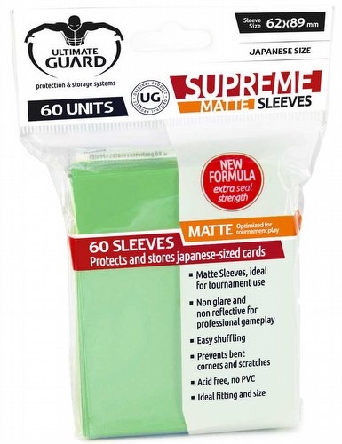 Ultimate Guard Supreme Yu-Gi-Oh/Japanese Size Matte Light Green Sleeves Pack