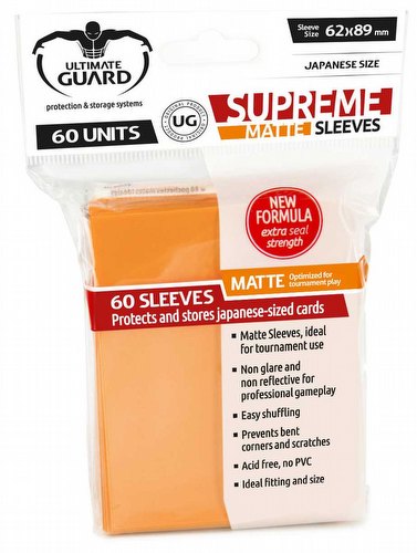 Ultimate Guard Supreme Yu-Gi-Oh/Japanese Size Matte Orange Sleeves Pack