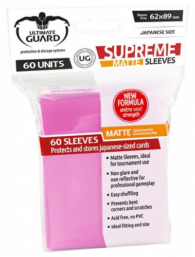 Ultimate Guard Supreme Yu-Gi-Oh/Japanese Size Matte Pink Sleeves Box [10 packs]