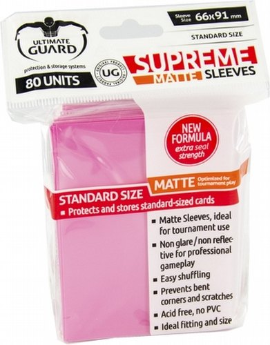 Ultimate Guard Supreme Standard Size Matte Pink Sleeves Box [10 packs]