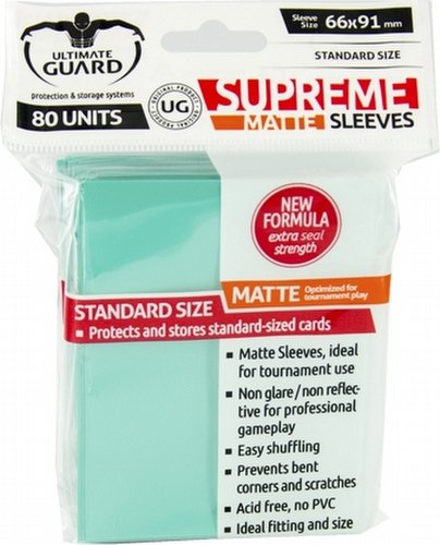 Ultimate Guard Supreme Standard Size Matte Turquoise Sleeves Pack