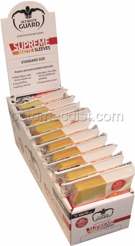 Ultimate Guard Supreme Standard Size Matte Yellow Sleeves Case [5 boxes/50 packs]