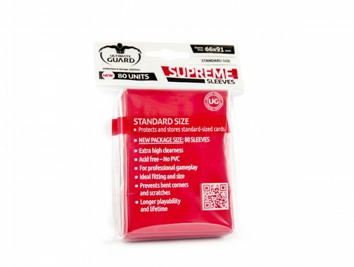 Ultimate Guard Supreme Standard Size Red Sleeves Pack