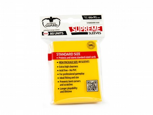 Ultimate Guard Supreme Standard Size Yellow Sleeves Case [5 boxes]