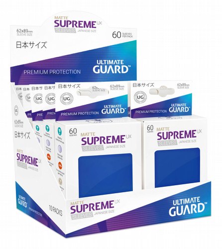 Ultimate Guard Supreme UX Japanese/Yu-Gi-Oh Size Matte Blue Sleeves Box [10 packs]