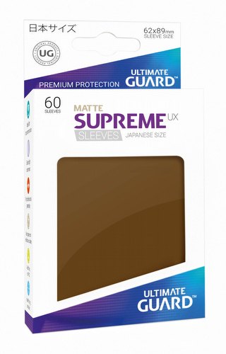 Ultimate Guard Supreme UX Japanese/Yu-Gi-Oh Size Matte Brown Sleeves Pack