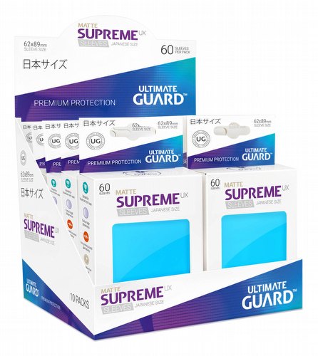 Ultimate Guard Supreme UX Japanese/Yu-Gi-Oh Size Matte Light Blue Sleeves Box [10 packs]