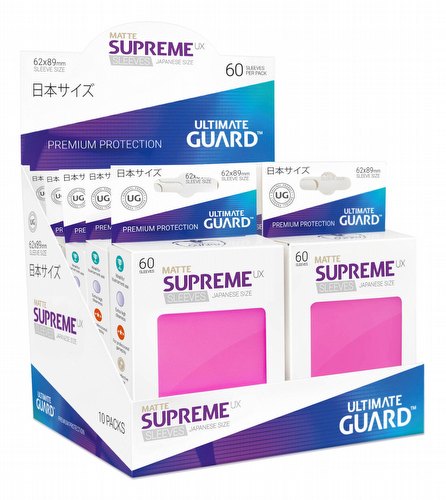 Ultimate Guard Supreme UX Japanese/Yu-Gi-Oh Size Matte Pink Sleeves Box [10 packs]