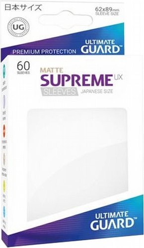 Ultimate Guard Supreme UX Japanese/Yu-Gi-Oh Size Matte White Sleeves Pack