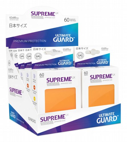 Ultimate Guard Supreme UX Japanese/Yu-Gi-Oh Size Orange Sleeves Box [10 packs]