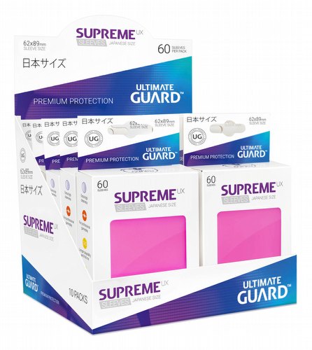 Ultimate Guard Supreme UX Japanese/Yu-Gi-Oh Size Pink Sleeves Box [10 packs]