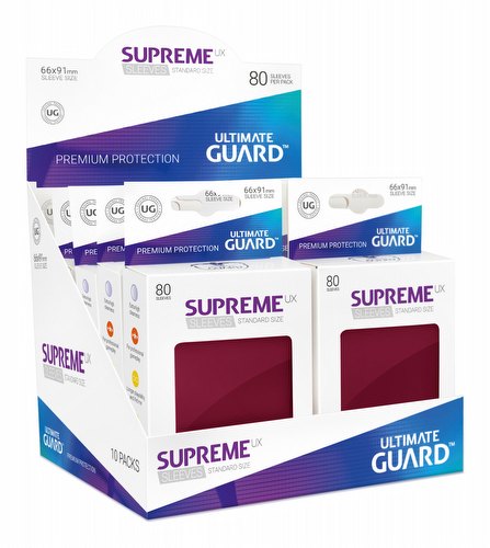 Ultimate Guard Supreme UX Standard Size Burgundy Sleeves Box [10 packs]