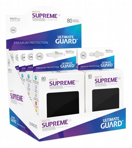 Ultimate Guard Supreme UX Standard Size Matte Black Sleeves Box [10 packs]