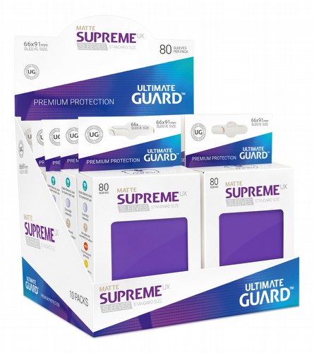Ultimate Guard Supreme UX Standard Size Matte Purple Sleeves Case [5 boxes/50 packs]