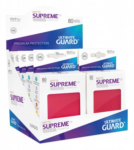 Ultimate Guard Supreme UX Standard Size Matte Red Sleeves Box [10 packs]