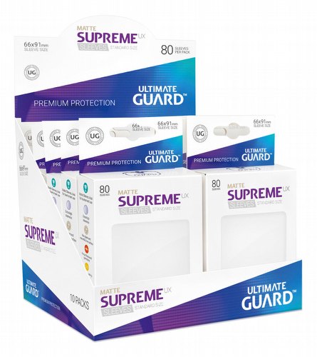 Ultimate Guard Supreme UX Standard Size Matte White Sleeves Case [5 boxes]