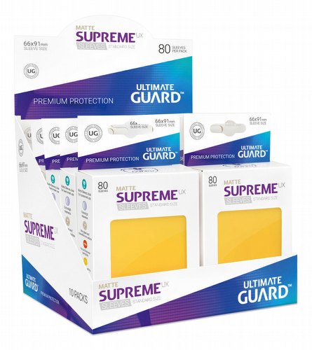 Ultimate Guard Supreme UX Standard Size Matte Yellow Sleeves Case [5 boxes/50 packs]